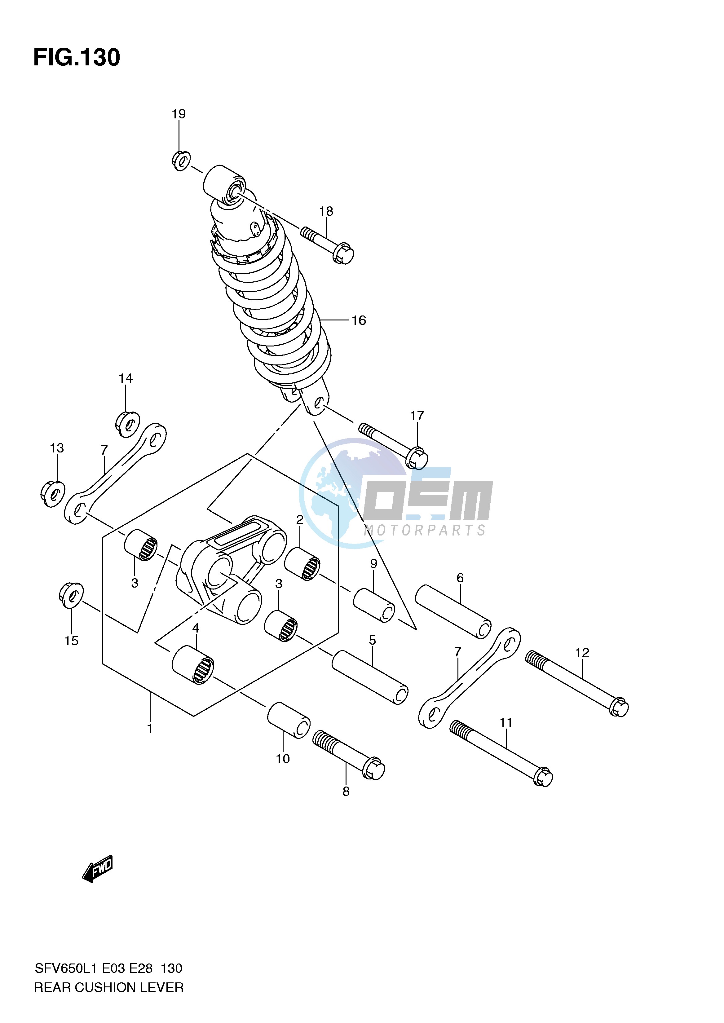 REAR CUSHION LEVER (SFV650L1 E33)