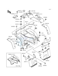 KLF 400 B [BAYOU 400 4X4] (B4-B6) [BAYOU 400 4X4] drawing FRONT FENDER-- S- -