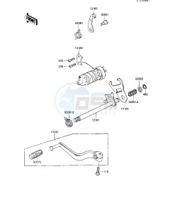 KZ 250 W [LTD BELT] (W1) [LTD BELT] drawing GEAR CHANGE MECHANISM