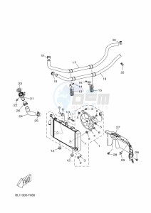 YP125RA XMAX 125 ABS (BL27) drawing RADIATOR & HOSE