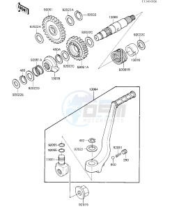 KX 250 D [KX250] (D2) [KX250] drawing KICKSTARTER MECHANISM