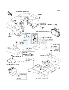 KVF650 4x4 KVF650D7F EU GB drawing Labels