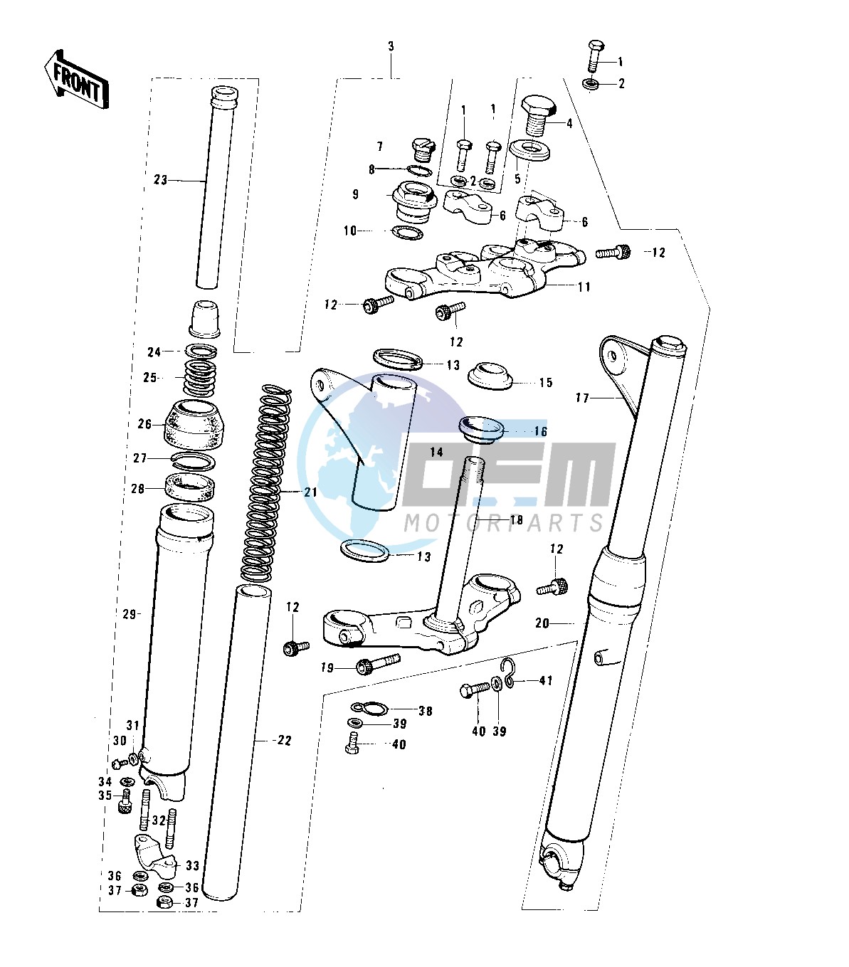 FRONT FORK -- 74-75- -