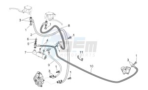 Scarabeo 125-250 e2 (eng. piaggio) drawing Front/rear brake system