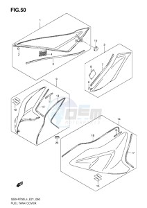 GSX-R750 drawing FUEL TANK COVER L4