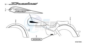 VT750CA9 UK - (E / MKH ST) drawing EMBLEM/STRIPE (EXCEPT 2U)