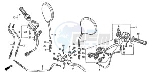 CB600F2 CB600S drawing HANDLE LEVER/SWITCH/ CABLE (CB600F2)