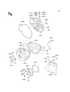 EX 500 D [NINJA 500R] (D10-D12) [NINJA 500R] drawing ENGINE COVER-- S- -