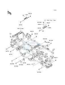 KVF 650 F [BRUTE FORCE 650 4X4I] (F6F-F9F ) F8F drawing ENGINE MOUNT