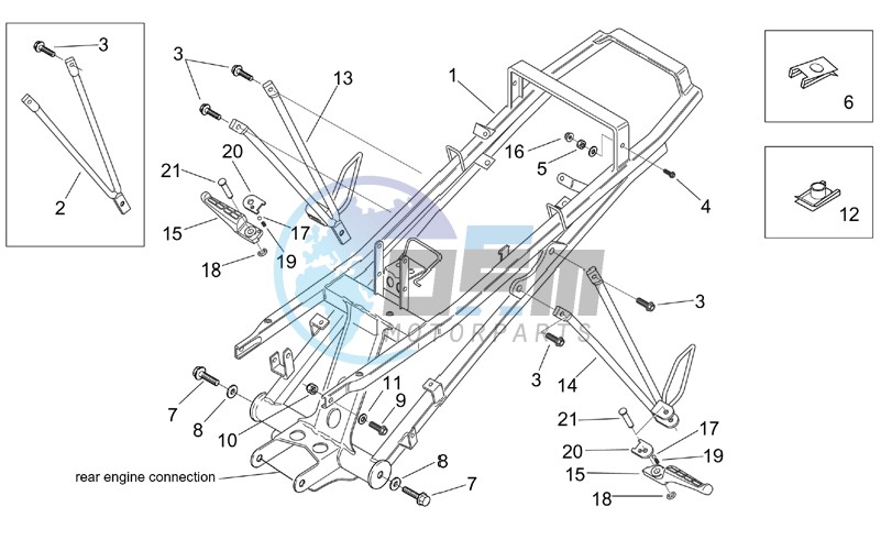 Rear footrests