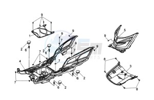 JET 4 50cc drawing FOOTREST / FRAME COWLING