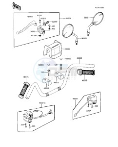 KZ 1100 A [SHAFT] (A1-A3) [SHAFT] drawing HANDLEBAR -- KZ1100-A3- -