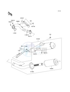 KX 250 N [KX250F] (N1) [KX250F] drawing MUFFLER-- S- -