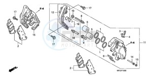 CB600F3A Europe Direct - (ED / ST) drawing FRONT BRAKE CALIPER (CB600F/F3)