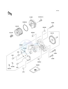 KLX 250 H [KLX250S] (H6F-H7F) H7F drawing OIL PUMP