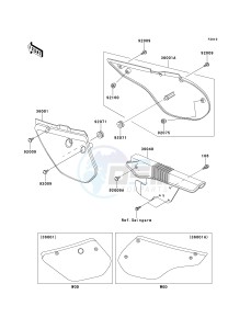 KMX 125 A [KMX 125] (A12-A14) [KMX 125] drawing SIDE COVERS_CHAIN COVER