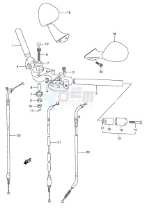 GSX750F (E2) drawing HANDLEBAR (MODEL T)