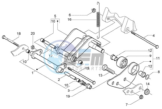 Swinging arm