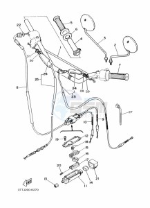 DT125 (3TTX) drawing STEERING HANDLE & CABLE