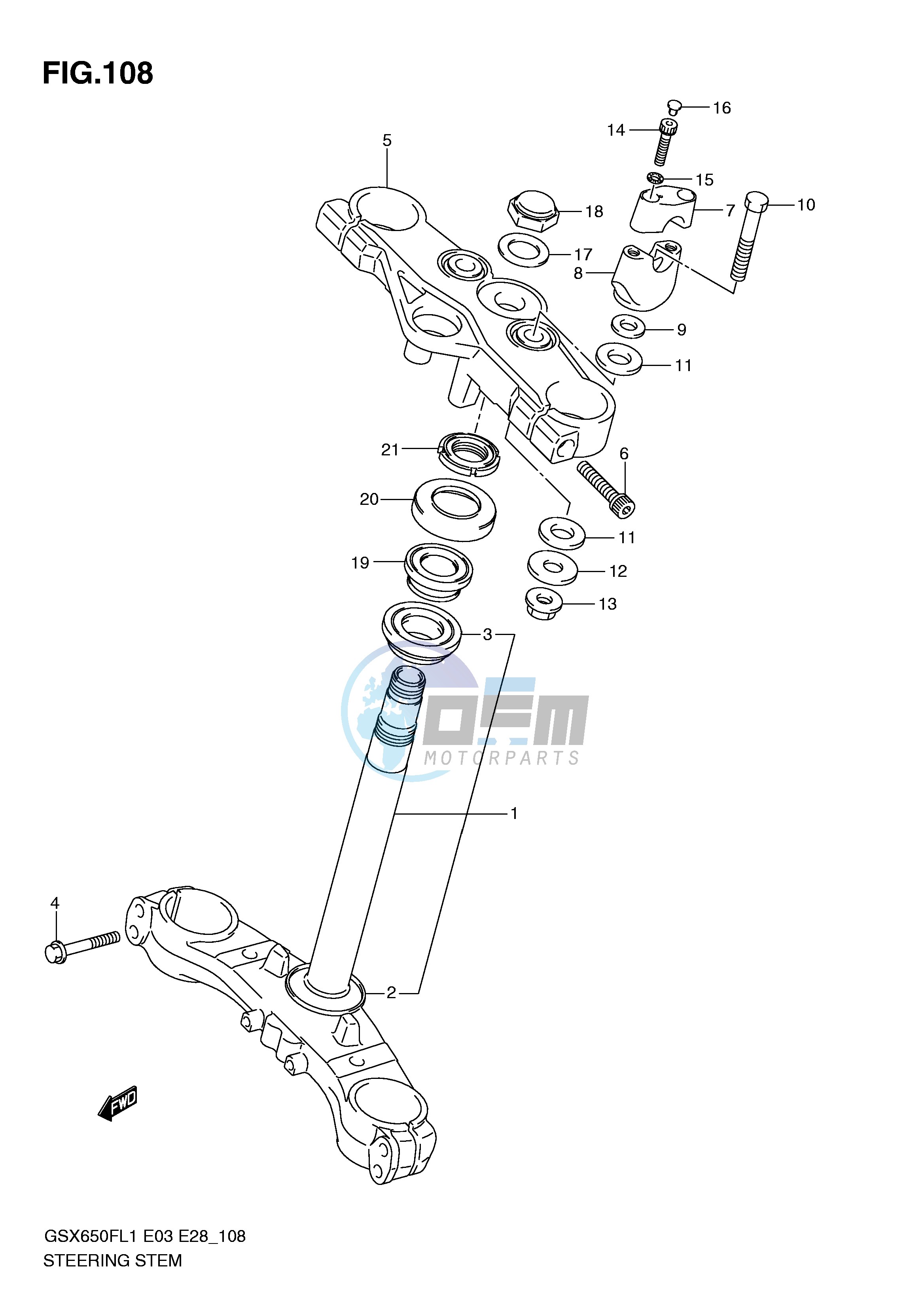 STEERING STEM (GSX650FAL1 E28)