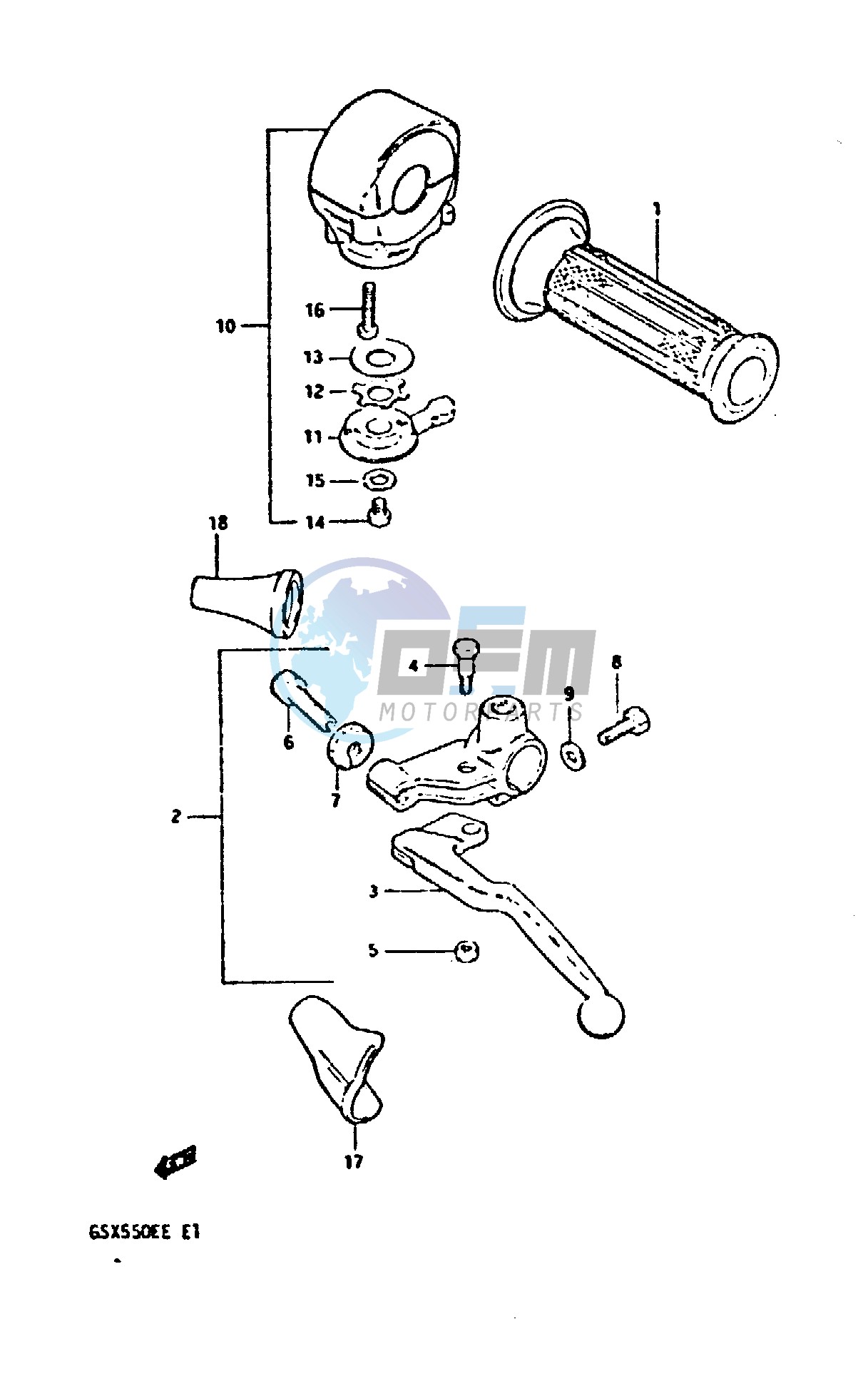 LEFT HANDLE SWITCH (GSX550ED EE)