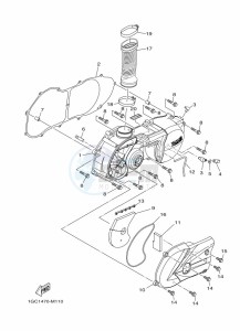 YP400RA XMAX 400 ABS (BL14) drawing CRANKCASE COVER 1