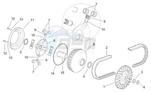 Leonardo 250 (eng. Yamaha) drawing Variator