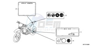 CRF450XD CRF450X Europe Direct - (ED) drawing CAUTION LABEL