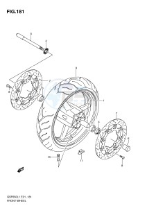 GSF650 (E21) Bandit drawing FRONT WHEEL (GSF650SL1 E21)