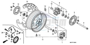 XL1000VA9 France - (F / ABS CMF) drawing REAR WHEEL