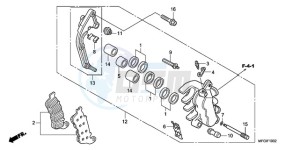 CB600FA3A Europe Direct - (ED / ABS ST) drawing L. FRONT BRAKE CALIPER (CB600FA/FA3)