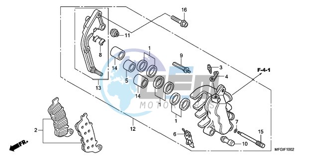 L. FRONT BRAKE CALIPER (CB600FA/FA3)