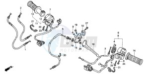 CBR600SE drawing HANDLE LEVER /SWITCH/ CABLE