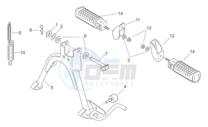 Scarabeo 100 (eng. Minarelli) drawing Foot rests - Lateral stand