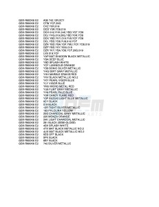 GSX-R600 (E2) drawing * COLOR CHART *