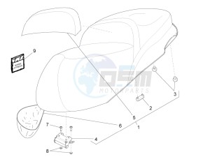 Beverly 350 4t 4v ie e3 Sport Touring drawing Saddle seats - Tool roll