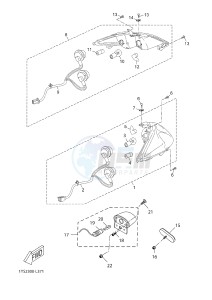 YPR250RA XMAX 250 ABS EVOLIS 250 ABS (1YS7 1YS7 1YS7) drawing TAILLIGHT