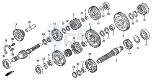 TRX350TM FOURTRAX 350 drawing TRANSMISSION