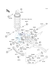 ZX 600E [ZX-6 NINJA ZZR 600] (E10-E13 E13 CAN ONLY) ZZR 600 drawing REAR SUSPENSION