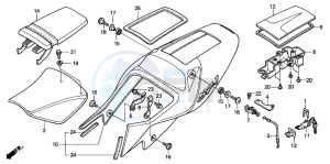 VTR1000SP VTR1000SP-2 drawing SEAT/SEAT COWL