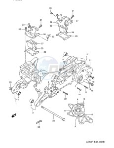 AD50 (E41) drawing CRANKCASE (MODEL M R)