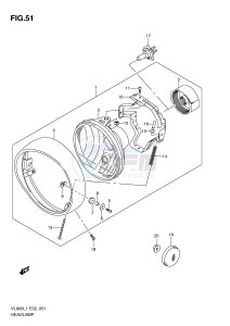 VL800 (E2) VOLUSIA drawing HEADLAMP ASSY (VL800CL1 E24)