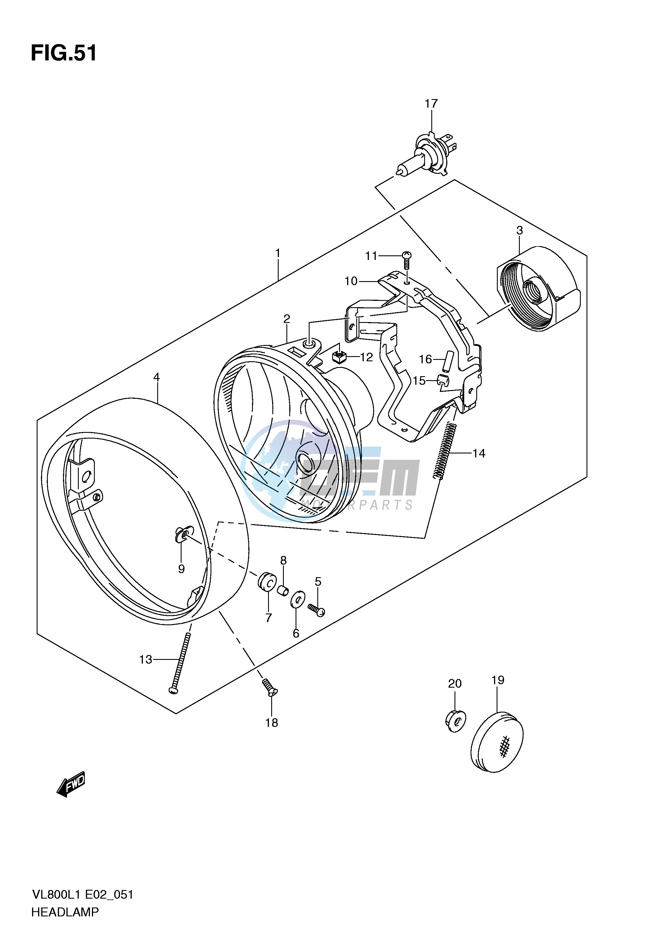 HEADLAMP ASSY (VL800CL1 E24)