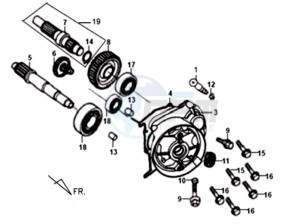 SYMPLY 50 L7 drawing CRANKCASE - DRIVE SHAFT - CRANKCASE