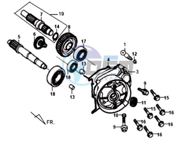 CRANKCASE - DRIVE SHAFT - CRANKCASE