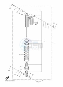 YZ450F (B2WA) drawing REAR SUSPENSION