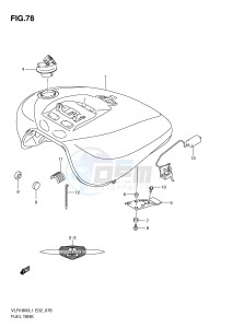 VLR1800 (E2) drawing FUEL TANK (VLR1800UFL1 E19)