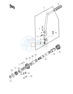 KZ 750 G [LTD II] (G1) [LTD II] drawing KICKSTARTER MECHANISM