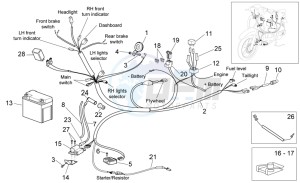 Scarabeo 100 4T e3 drawing Electrical system