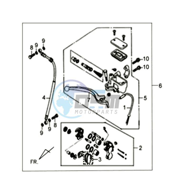 VOORBRAKE CALIPER / BRAKE LEVER /BRAKE LINES